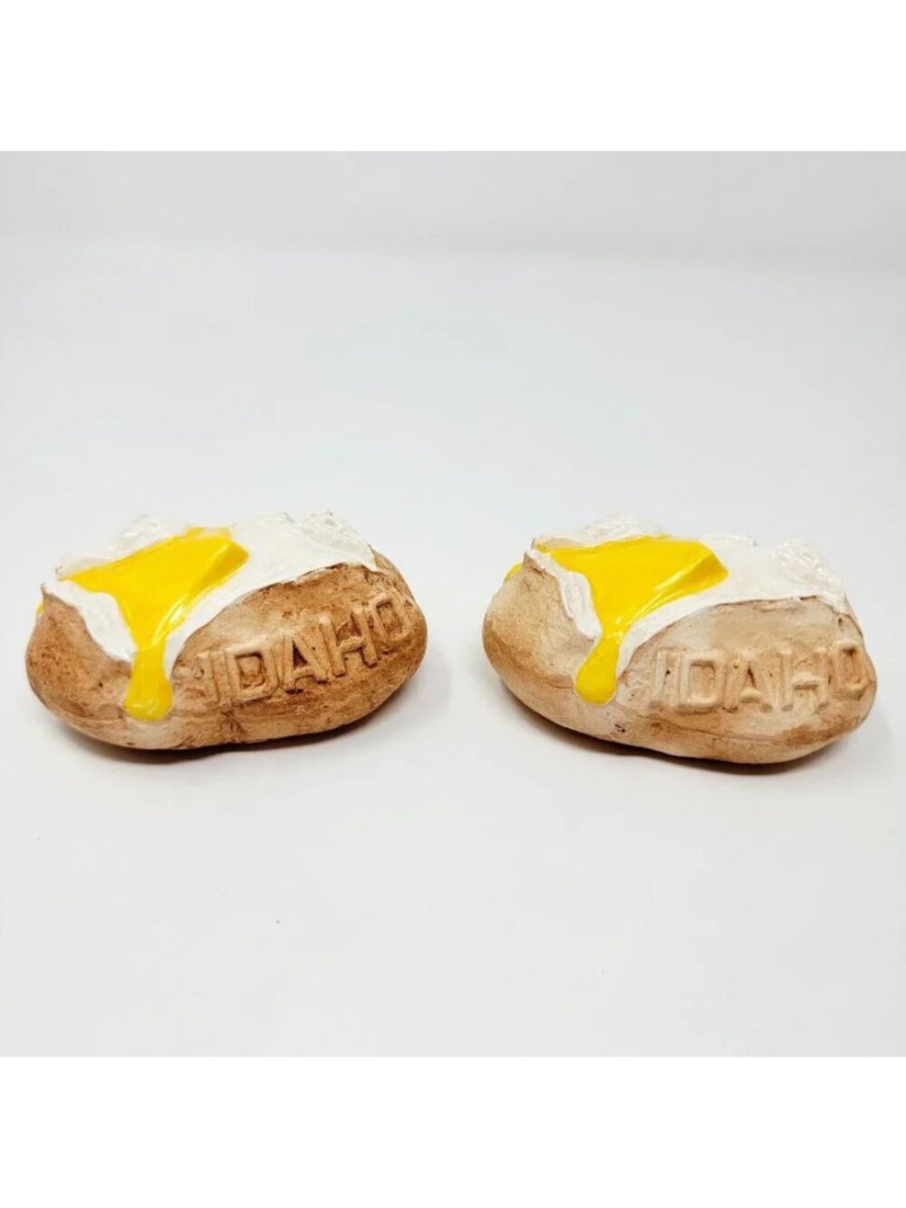 Vintage Idaho Baked Potato Salt & Pepper Shaker Set circa 1988 Kitchy